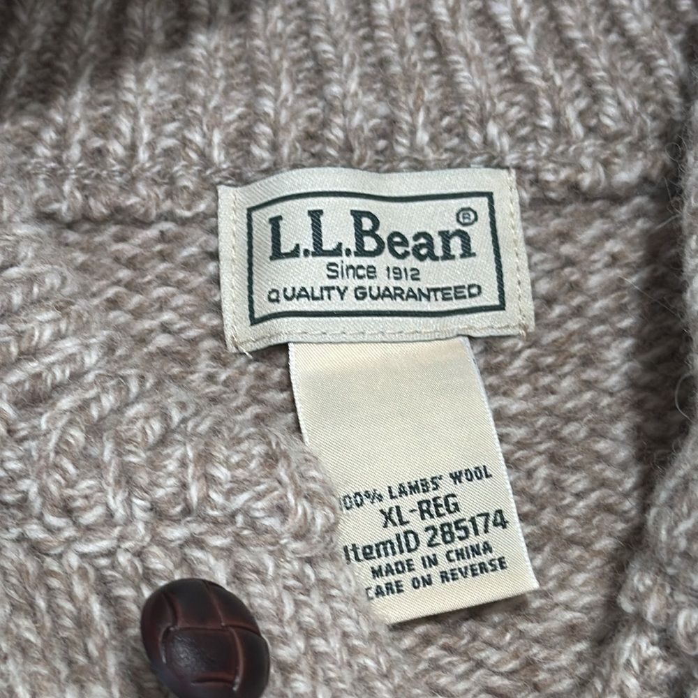 L.L.Bean Fisherman Core Henley‎ vintage wool sweater - Picture 2 of 6